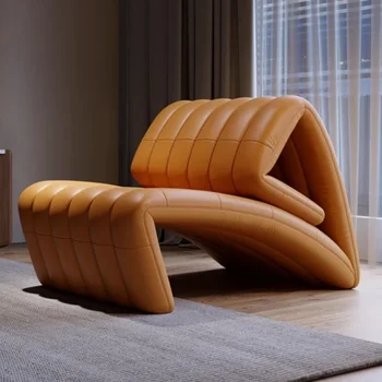Дизайнерский Раскладной диван, стулья для гостиной, Одноместные роскошные стулья для гостиной из искусственной кожи, современная Уникальная мебель для дома Sedie