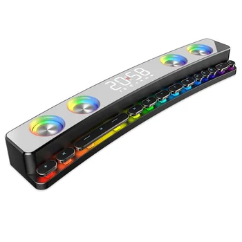 Динамики настольного компьютера Стерео RGB Динамики ПК Звуковая панель Bluetooth для игр Мощные басы Звуковая панель ноутбука USB с батарейным питанием