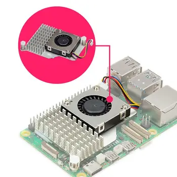 Для Raspberry Pi 5 Активный кулер с регулируемой скоростью вращения охлаждающего вентилятора Металлический радиатор для Raspberry Pi 5