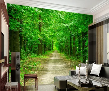 Европейский и американский бульвар 3D пейзаж ТВ фон настенная роспись 3D обои с зеленым деревом на заказ настенная роспись