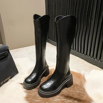 Женские ботинки Rock Shoes-Женские пикантные сапоги до бедра на высоком каблуке, пикантная зимняя обувь 2023 года, осенняя женская резина выше колена