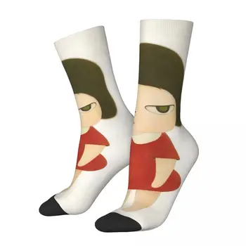Зимние Теплые забавные Женские Мужские носки Yoshitomo Nara, Дышащие Баскетбольные носки