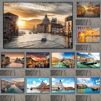 Знаменитая Венеция, Италия, картина на холсте, настенное искусство, закат, картины с природными пейзажами, плакаты и принты для украшения дома в гостиной