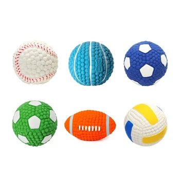 Игрушка для писка собак, Латексная Жевательная игрушка для футбола, баскетбола, волейбола с пищалкой