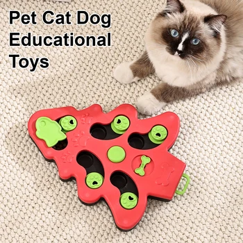 Игрушки-головоломки для собак, интерактивная система медленного кормления, увеличивающая IQ щенка, дозатор корма для медленного поедания, нескользящая миска, обучающая игра, игрушки для домашних кошек