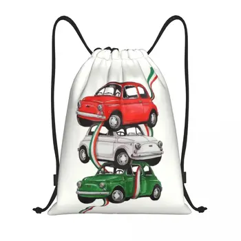 Изготовленные на заказ винтажные Автомобильные сумки с итальянским флагом на шнурке Для мужчин и женщин, легкий Итальянский рюкзак для хранения в спортзале Pride Sports