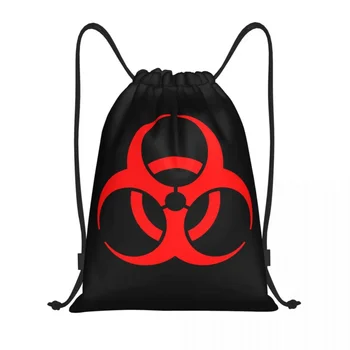 Изготовленный на заказ зонт с логотипом корпорации Biohazard Сумки на шнурке для покупок Рюкзаки для йоги Мужские Женские Спортивные сумки для спортзала