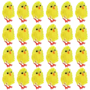 Имитация мини-пасхальных цыплят, искусственный плюшевый желтый цыпленок, настольное украшение для весенней вечеринки, сувениры для украшения