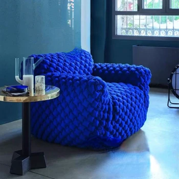 Интернет-Знаменитость С Одноместным Диваном-Креслом Blue Fat Для Гостиной Минималистская Дизайнерская Модель Klein Blue Lazy Sofa