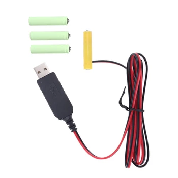 Кабель-Адаптер Питания от USB до 6 В Замените 4x1,5 В Батарейки типа LR03 AAA для Игрушечной Светодиодной Лампы с Дистанционным Управлением