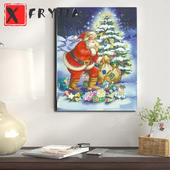 Картина Своими руками Алмазная живопись Санта Клаус и рождественская елка алмазная вышивка 5d мозаика Алмазная вышивка крестом Salon decoracion