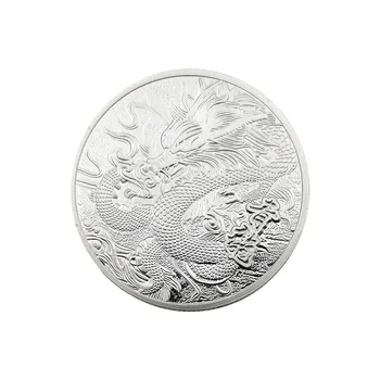 Китайская монета Золотой дракон Символ богатства Серебряная Счастливая Бронзовая медаль на Новый год