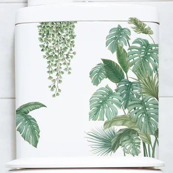 Классические наклейки с растительным декором для украшения унитаза, крышки ванной комнаты, свежего листа