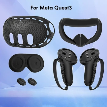 Комплект аксессуаров виртуальной реальности для Meta Quest 3, защитные чехлы для контроллера виртуальной реальности, силиконовая маска для глаз, сменные коромысла