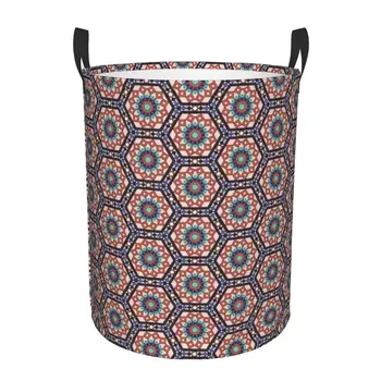 Корзина для белья с рисунком в Марокканском стиле, Складное Ведро для хранения одежды Большой емкости, Богемная Винтажная Детская корзина