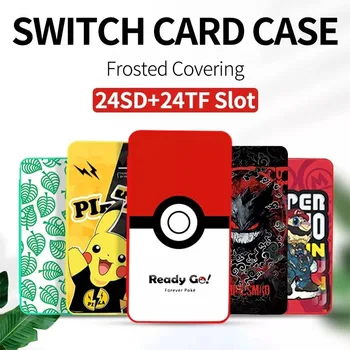 Коробка Для Хранения Игровых Карт Для Nintendo Switch OLED Card Case 24 в 1 NS Аксессуары Защитный Чехол Силиконовый Внутри