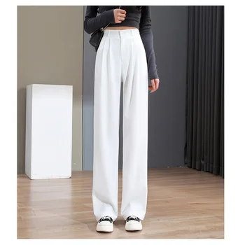 Костюм, брюки для женщин, широкие прямые брюки-карандаш, повседневные брюки с высокой талией, Офисный женский костюм в корейском стиле, женские брюки Y2K