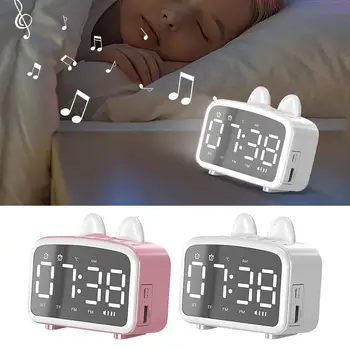 Кошачий цифровой будильник, ночник, часы со звуковой машиной для тренировки сна, перезаряжаемый кошачий будильник для детей, детский