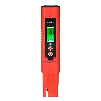 Красный PH-метр С трехцветным ЖК-дисплеем, PH-ручка, автоматическая функция ATC, диапазон измерения PH 0-14 Для домашнего питья, бассейна