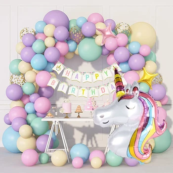 Красочный набор для гирлянды из воздушных шаров Macaron, декор для свадьбы, дня рождения, детского душа, латексных шаров Globos на 1-й день рождения