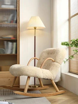 Кресло-качалка из массива дерева, кресло для отдыха на балконе, гостиная, ленивый стул для отдыха дома для взрослых