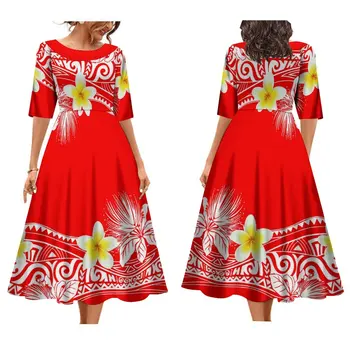 Летнее длинное платье с коротким рукавом, элегантное темпераментное банкетное платье, женское платье на заказ в Полинезии, высококачественное платье