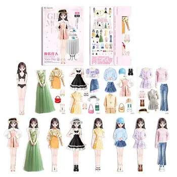 Магнитная игрушка-одевалка Креативные бумажные куклы-пазлы на магнитах, созданные Imagine Set, подарок на день рождения для маленьких девочек для дома
