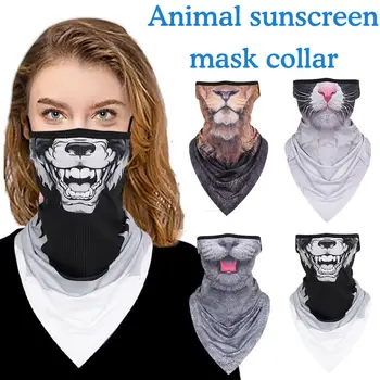 Маска для лица с 3D животным принтом, Шарф, Дышащая, Висящая на ухе, Походная Летняя Мужская Гетра, Защита шеи, Ветрозащитная, Защита от солнца на рыбалке, O9L9