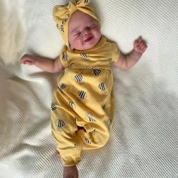 Милая новорожденная кукла Алиша 20 дюймов Bebe Reborn Ручной работы Реалистичные хрипы Спящего Ребенка Подарки на День Рождения
