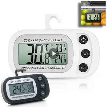 Мини-цифровой электронный термометр, Бытовой холодильник, Морозильная камера, ЖК-дисплей, Водонепроницаемый Термометр, Измеритель с крючком