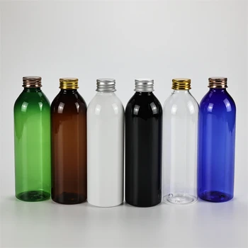 Многоцветный 250 мл x 25 Пустая пластиковая бутылка с алюминиевой завинчивающейся крышкой, Шампунь для домашних животных, Жидкое мыло, Пластиковый контейнер, дорожные бутылки