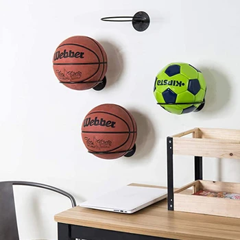 Многоцелевая полка для футбольного дисплея, держатель мяча, настенный стеллаж для хранения баскетбольных мячей, железный, экономящий пространство декор гостиной