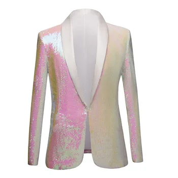 Модный мужской пиджак с блестками, роскошное платье для свадебной танцевальной вечеринки, блейзеры, пальто