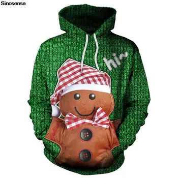 Мужчины Женщины Кукла Уродливый Рождественский свитер с 3D забавным принтом Рождественские толстовки Толстовка Пуловер Осень Зима Праздничная вечеринка Джемпер Топы