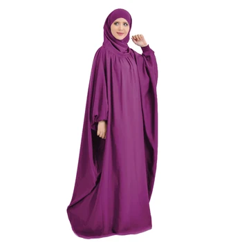 Мусульманский женский халат, цельное молитвенное платье, абая с капюшоном, длинный рукав, полностью закрывающий исламскую одежду, Дубайский саудовский халат, турецкая скромность