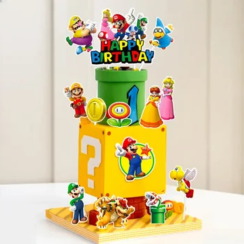 Набор топперов для торта Super Mario Bros, фигурка Каваи из аниме, украшение торта для детского дня рождения, подарки для вечеринки