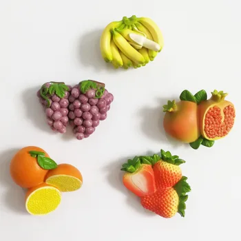 Наклейки на холодильник, 3D Магниты с фруктами, Креативные Аксессуары из трехмерной смолы, Магнитные наклейки, Переключатель для хлеба