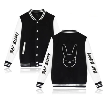 Новая бейсбольная куртка Bad Bunny, униформа, мужские куртки, уличная одежда, толстовка оверсайз в стиле хип-хоп, толстовка Bad Bunny, повседневная спортивная одежда