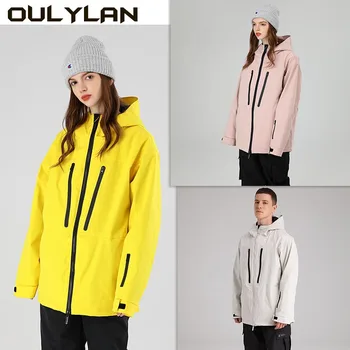 Новая женская лыжная куртка, водонепроницаемая куртка для сноуборда, теплое зимнее пальто, горная ветровка с капюшоном, мужская лыжная одежда