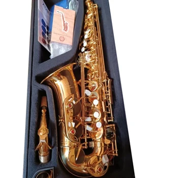 Новый высококачественный Золотой Японский Бренд Jazz Alto saxophone YAS-62 Альт-саксофон Ми-Бемоль профессиональный музыкальный инструмент С Мундштуком
