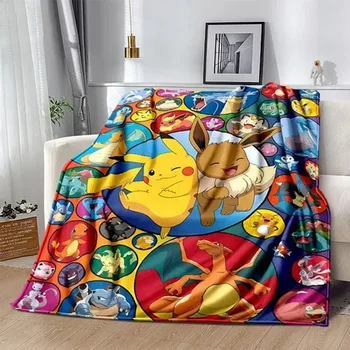 Одеяло с рисунком Пикачу, детское школьное покрывало для обеденного перерыва, фланелевое одеяло Digimon, теплое и удобное
