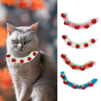 Ожерелье для собак, милый клубничный ошейник для собак, кошачий ошейник, ожерелье для домашних животных, аксессуары