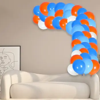 Оранжевая гирлянда из воздушных шаров, украшение для дня рождения, сине-белая арка, набор латексных шаров для мальчиков