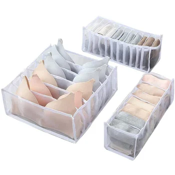 Органайзер для нижнего белья с разделителями из 3 упаковок, органайзеры для ящиков на 24 ячейки, тканевые складные органайзеры для шкафов и коробки для хранения