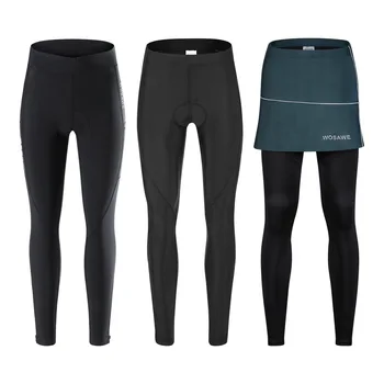 Осенне-зимние женские ветрозащитные велосипедные брюки для шоссейного велосипеда, силиконовая подушка для сиденья велосипеда, Светоотражающие эластичные колготки