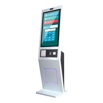 Отдельно стоящий киоск платежного терминала самообслуживания VISIGN 27 32 43 55 дюймовый емкостный сенсорныйЖКэкран с QRсканером принтером NFC