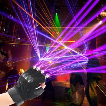 Перчатки с лазерным излучением Лазерные перчатки Красного / зеленого / фиолетового цвета для DJ-клубов /вечеринок / баров, сценический реквизит для выступлений, светодиодный лазерный луч