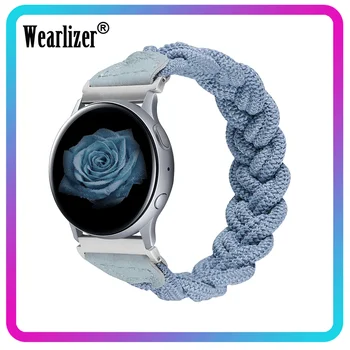 Плетеный ремешок Wearlizer для Samsung Galaxy Watch 3 41 мм 20 мм Эластичный нейлоновый ремешок со спортивной петлей для Samsung Active 2 40 мм