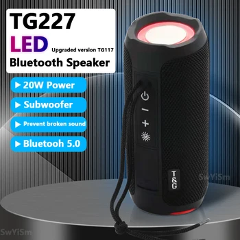 Портативный динамик Bluetooth TG227, Беспроводной басовый сабвуфер, водонепроницаемая уличная колонка, Бумбокс, стереодинамик, музыкальный центр FM TF