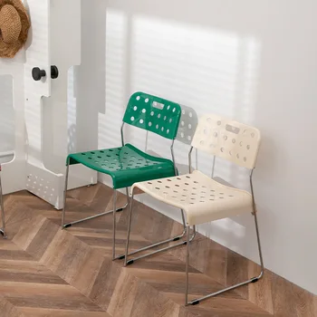 Промышленная опора для спины, Зеленые стулья, Обеденный Маленький Белый Одноместный Симпатичный пластиковый дизайнерский стул, Современная мебель Sillas De Playa